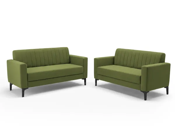 Tulip Upholstered Sofa Set In Olive Color
